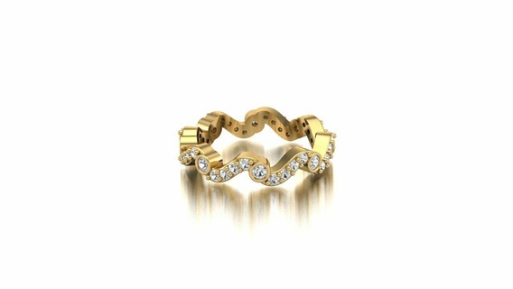 round loop diamond band modern deisgn jewelry ring engagement wedding set pendant fish dolphine sea water custom work necklace twist 3d print model - Mito3D