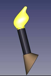 rond Minecraft torche ronde lumière Jeux 3d print model - Mito3D