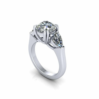 rond poire engagement rin bracelet solitaire bague bijoux diamant saphir or argent mariage goujat imprimable 3d pendentif boucle d'oreille personnage 3d print model - Mito3D
