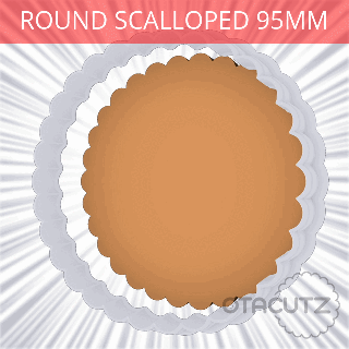 round scalloped cookie cutter 95mm fondant ausstechform cortador de galletas biscoito tagliabiscotti basic shape classic 3d print model - Mito3D