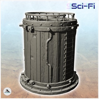 round storage silo reinforced wooden access ladder 12 - future sci-fi sf zombie plague post apocalyptique terrain tabletop scifi futuristic science fiction postapo miniatures wargame game accessories building apocalypse wars battletech dnd imperial guard space marines warforged 28mm 3d print model - Mito3D