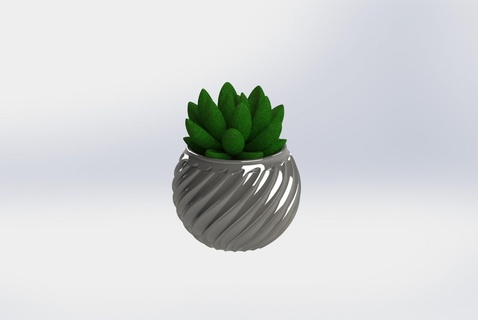 yuvarlak sulu ekici ev kaktüs bitkiler Bahçe çiçek vazo 3d print model - Mito3D