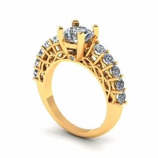 runden Tiffany Diamant Ring s06 Lux Silber Gold Schmuck druckbar 3d Modell Trend Mode Design zbrush 3d print model - Mito3D