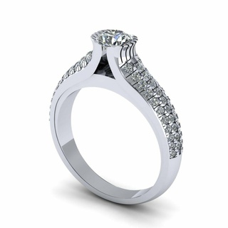 runden Tiffany Diamant Ring s07 Lux Silber Gold Schmuck druckbar 3d Modell Trend Mode Design zbrush 3d print model - Mito3D