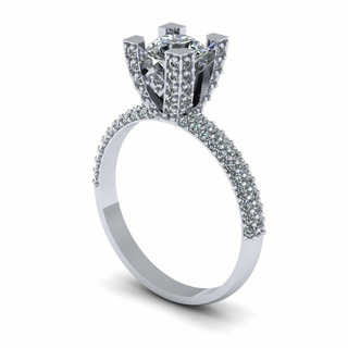 runden Tiffany Diamant Ring s11 Lux Silber Gold Schmuck druckbar 3d Modell Trend Mode Design zbrush 3d print model - Mito3D
