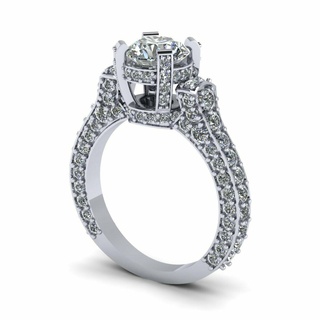 runden Tiffany Diamant Ring s13 Lux Silber Gold Schmuck druckbar 3d Modell Trend Mode Design zbrush 3d print model - Mito3D
