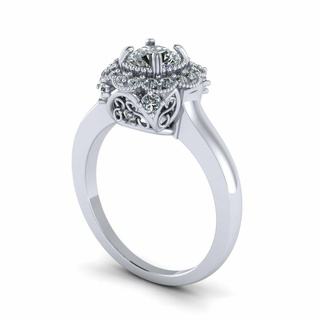 runden Tiffany Diamant Ring s2 Lux Silber Gold Schmuck druckbar 3d Modell Trend Mode Design zbrush 3d print model - Mito3D