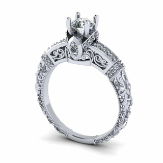 runden Tiffany Diamant Ring s4 Lux Silber Gold Schmuck druckbar 3d Modell Trend Mode Design zbrush 3d print model - Mito3D
