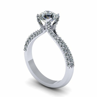 runden Tiffany Diamant Ring s5 Lux Silber Gold Schmuck druckbar 3d Modell Trend Mode Design zbrush 3d print model - Mito3D