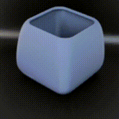 rounded cube plant pot Home planter flower 3d print model - Mito3D