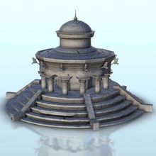 rounded mausoleum 12 - dba flames war bolt action medieval age sigmar warhammer architecture greek antiquity classic thumbnails building scenery wargame figures game land games accessories 3d print model - Mito3D