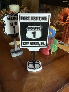route 1 sign one key west fort kent road 3d print model - Mito3D