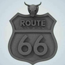 Route 66 Zeichen USA 3d print model - Mito3D