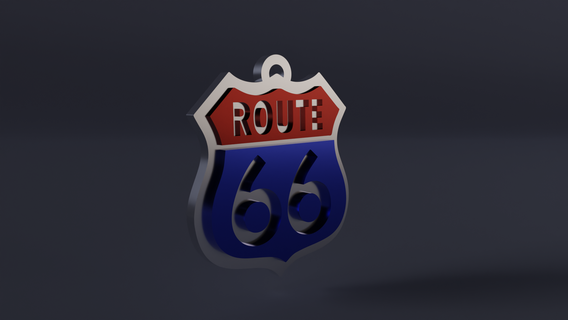 Route 66 Schlüsselbund 3d print model - Mito3D