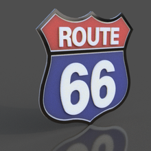 route 66 logo art america american motorcycle travel usa 3d print model - Mito3D