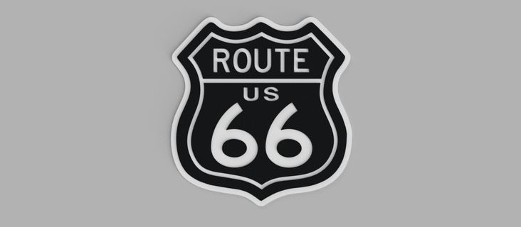 route 66 us cartel picture wall 3d print model - Mito3D