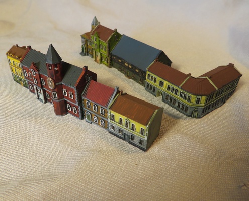 fila of casas 1 3mm wg t gauge juego diorama paisaje casa pueblo medieval napoleón guerra mesa juegos edificio escala 3d print model - Mito3D