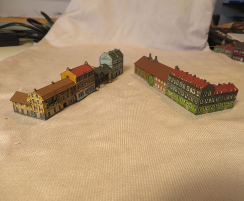fila of casas 2 3mm wg t gauge juego diorama paisaje casa pueblo medieval napoleón guerra mesa juegos edificio escala 3d print model - Mito3D