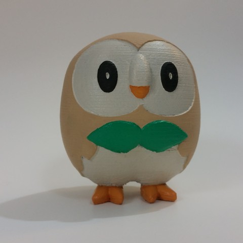 rowlet pokemon sun moon grass starter game type figure figurine miniature 3D print model - Mito3D