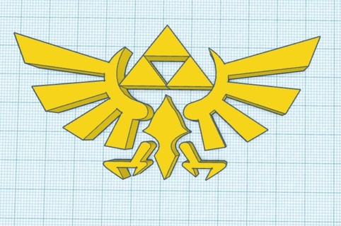 königlich Familie Symbol Zelda Schild Real 3d print model - Mito3D