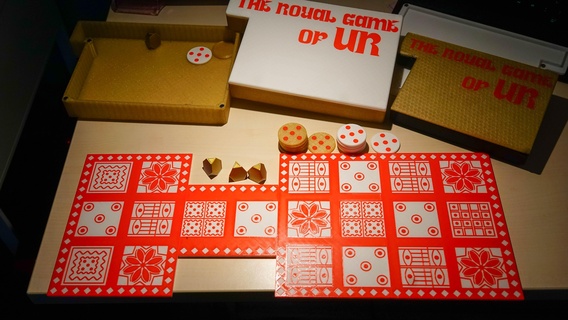 royal game ur board ancient multicolor boardgame dice box magnetic 3d print model - Mito3D