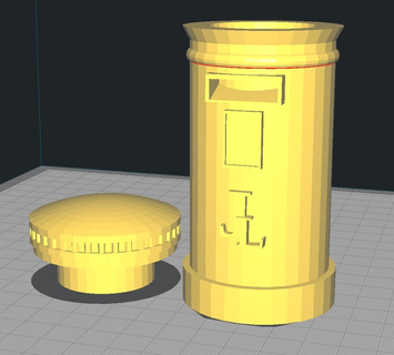 royal mail post box - two parts 3d print model - Mito3D