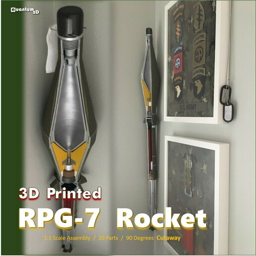 rpg-7 rocket assembly - cutaway props & military collections 3D print model - Mito3D
