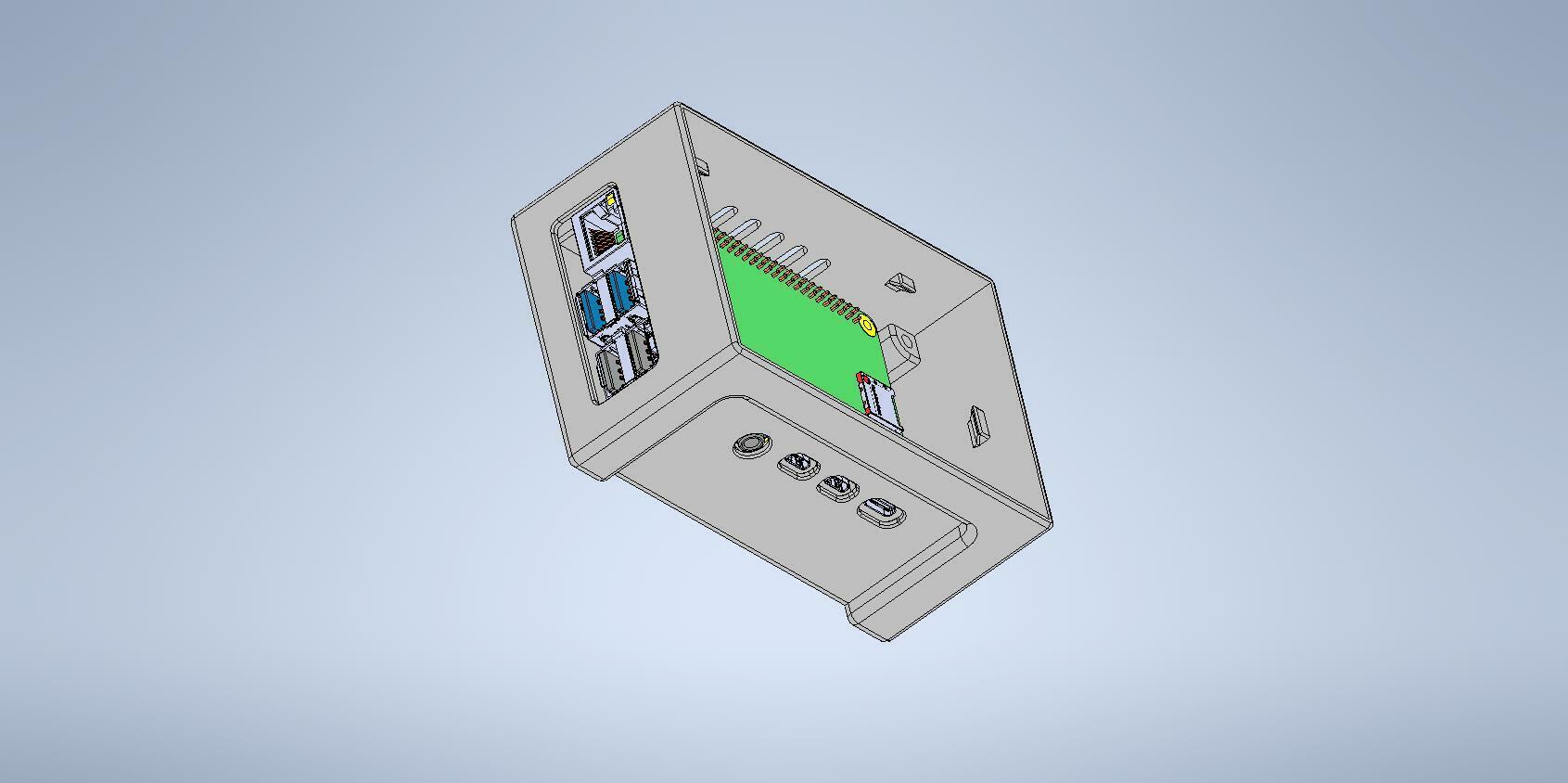 rpi4 astuccio guaina waveshare 4 3'' schermo 3D print model - Mito3D