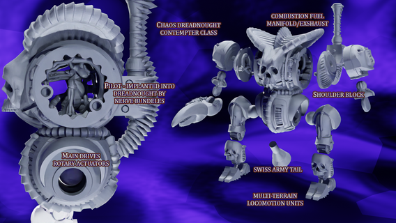 rt chaos contemptor dreadnought rouge trader 3d print model - Mito3D