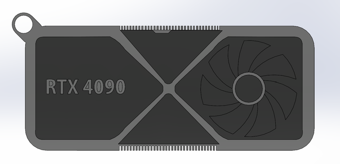 rtx 4090 gráficos tarjeta llavero computadora componentes llave anillos 3d print model - Mito3D
