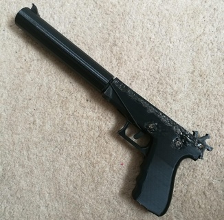 rubber band gun replica toy gun  3d print model - Mito3D