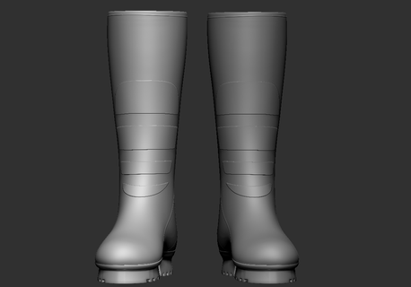 rubber boots field work swamp farm shoes high poly 3d print model - Mito3D