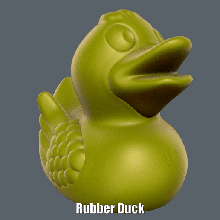 rubber duck & keychain easy print support cute animal sculpture supportless model 3d print model - Mito3D