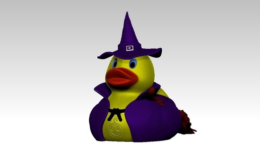 rubber duck halloween witch kachur stl 3d print model - Mito3D