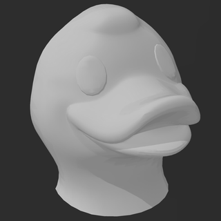 rubber duck head bust wall art 3d print model - Mito3D