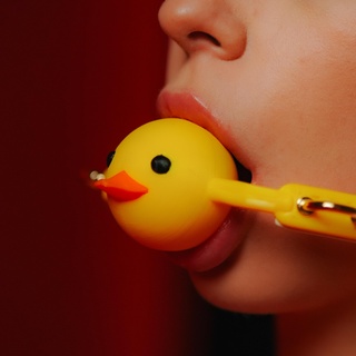 rubber duck mouth gag accesories funny ball 3d print model - Mito3D