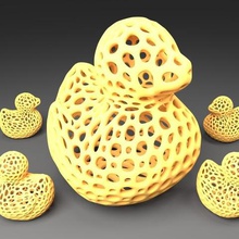 Gummi-Ente-voronoi-Stil Spiel Tiere 3d print model - Mito3D