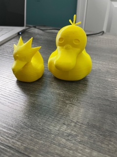 Gummi ducky Psyduck Evolution Baum Pokémon Golduck Ente Spielzeug Wasser Quacksalber gen 1 neblig Gelb Kopfschmerzen Spiel Anime 3d print model - Mito3D
