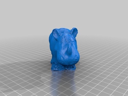 rubber rino makerbotdigitizer scan art 3d print model - Mito3D