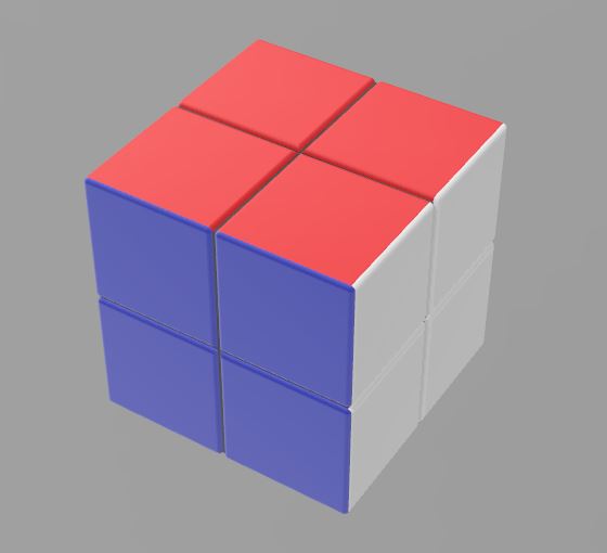 rubik cube 2x2 mal crâne 3D print model - Mito3D