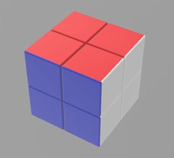 rubik cubo 2x2 mal testa 3d print model - Mito3D