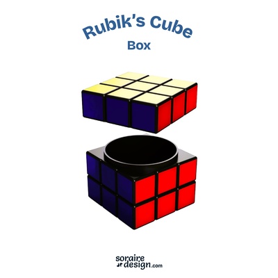 rubik's cube box game rubik container retainer 3d print model - Mito3D