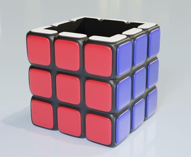 rubik cube pot fleur Rubik décoration jardin 3d print model - Mito3D