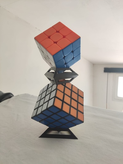 rubik's cubo ficar pé jogos base decoração 3d print model - Mito3D