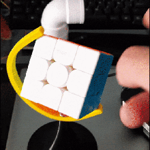 rubik's cube stand bucket rubik support holder rotating 3d print model - Mito3D