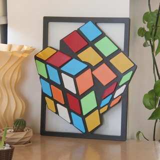 Rubik's cubo parede arte 3d rubiks 3d print model - Mito3D