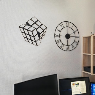 Rubik's cubo parede decoração enigma silhueta jogos 3d print model - Mito3D