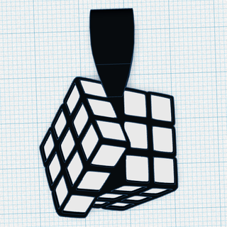 rubik cubo pingente jóia jogos reflexão 3d print model - Mito3D