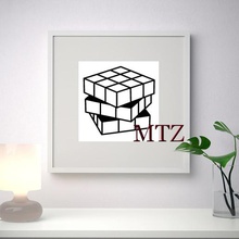 rubiks cube wall sculpture 2d home 3d print model - Mito3D