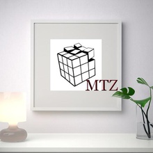 rubiks cube escultura de parede em 2d a arte 3d print model - Mito3D